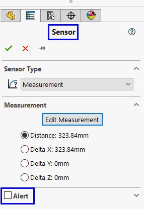 تنظیمات نحوه‌ی اعمال سنسور بر روی اندازه‌گیری انجام شده در نرم‌افزار سالیدورک